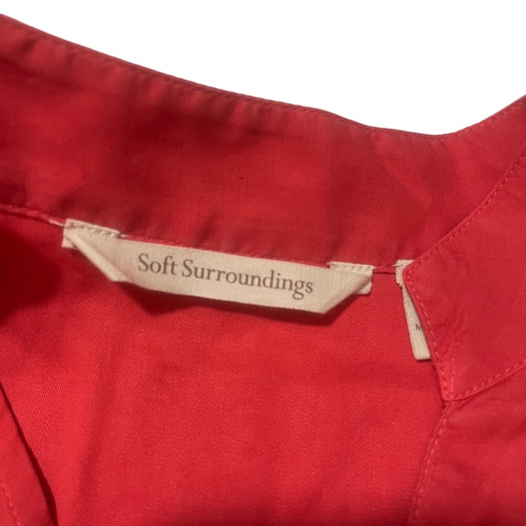 Soft Surroundings M Tunic Embroidered Design Tangerine 100% Lyocell - Picture 2 of 7